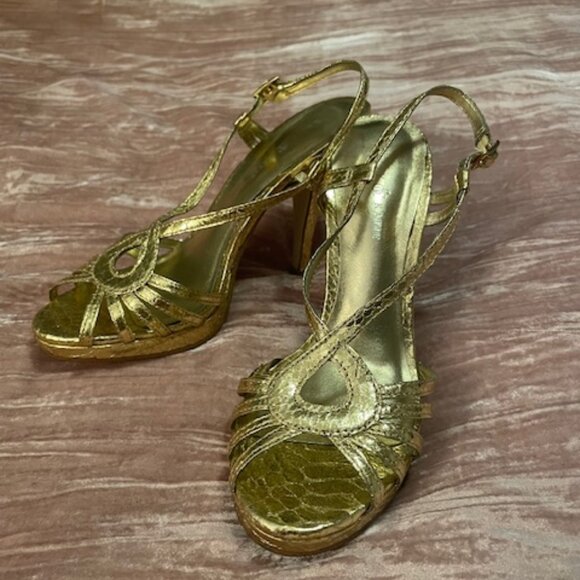 Sparkly Gold Heels - Picture 1 of 4